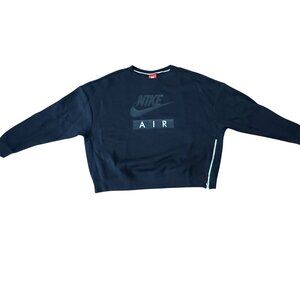 Nike Women’s Medium Sweatshirt – Black Air Logo, Side Zip